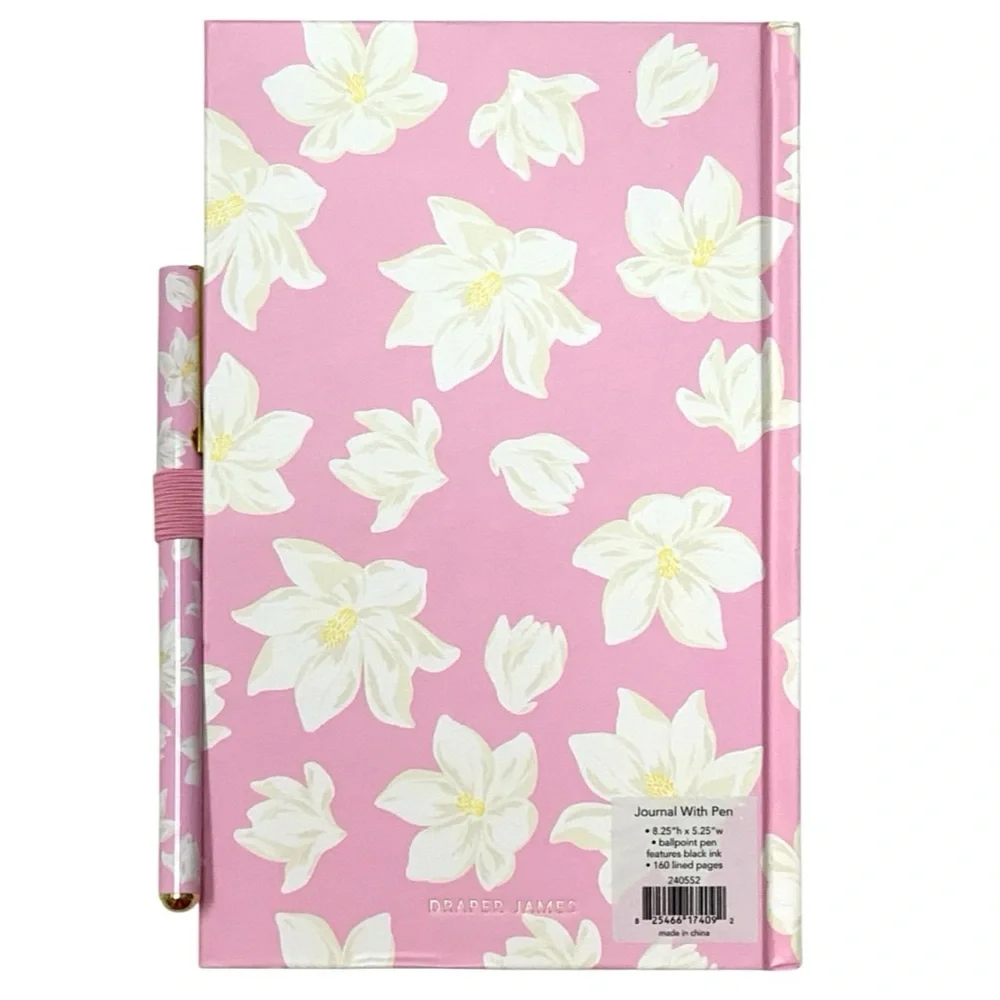 Draper James Hardcover Lined Paper Pink Magnolia Journal with Pen New With Tags